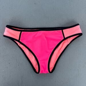 Victoria’s Secret Pink Patchwork Blanket Stitch Color Block Bikini Bottoms Large